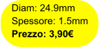 Diam: 24.9mm Spessore: 1.5mm Prezzo: 3,90€